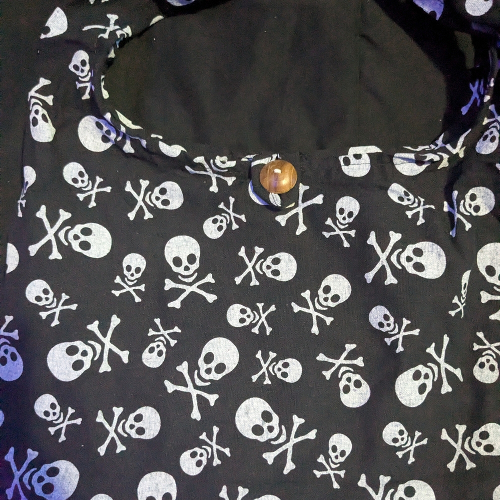💥 FINAL ⬇️Skull Patterned Black Hobo Bag